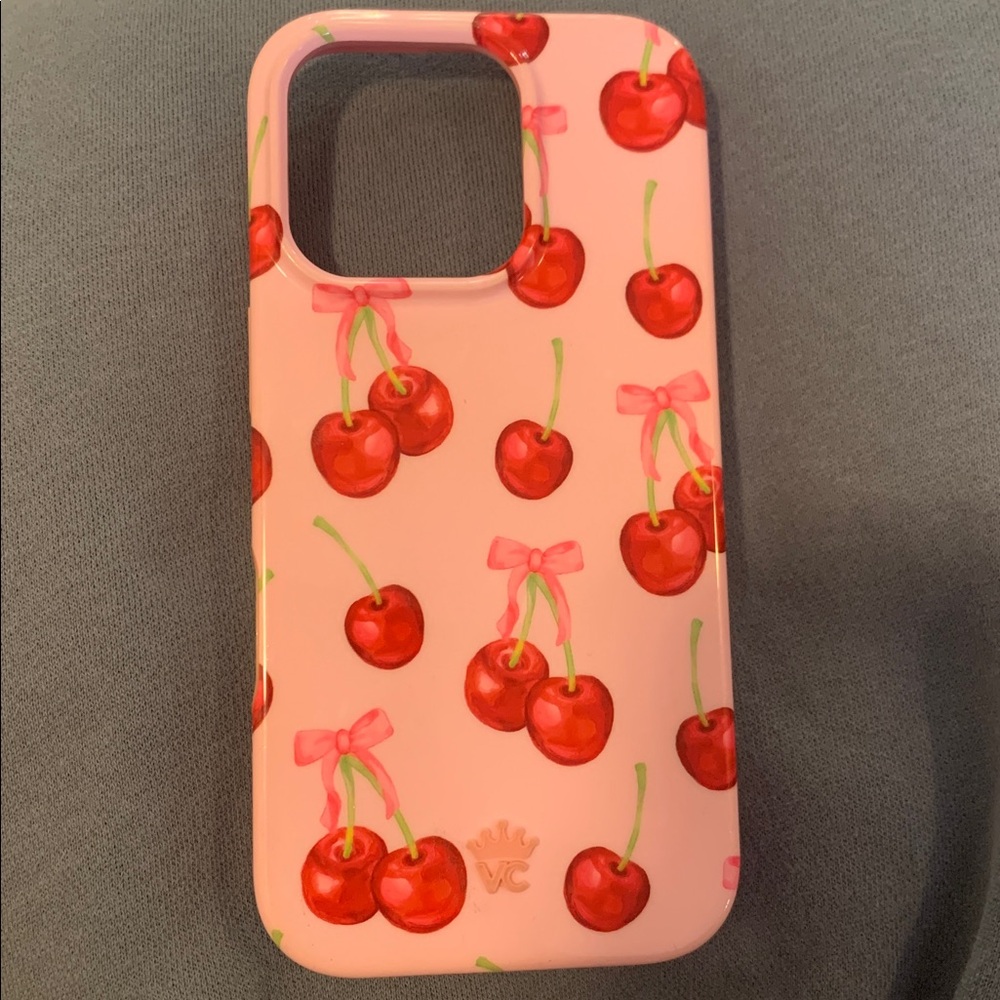 Velvet Caviar Cherry Pattern I-Phone 16 Pro Case